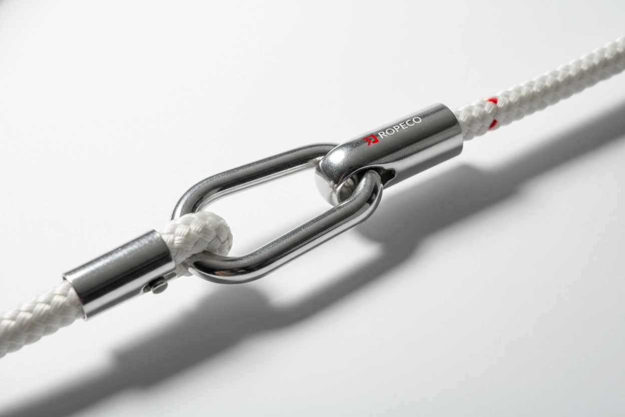 Flag Rope Detail - Stainless Steel Clips