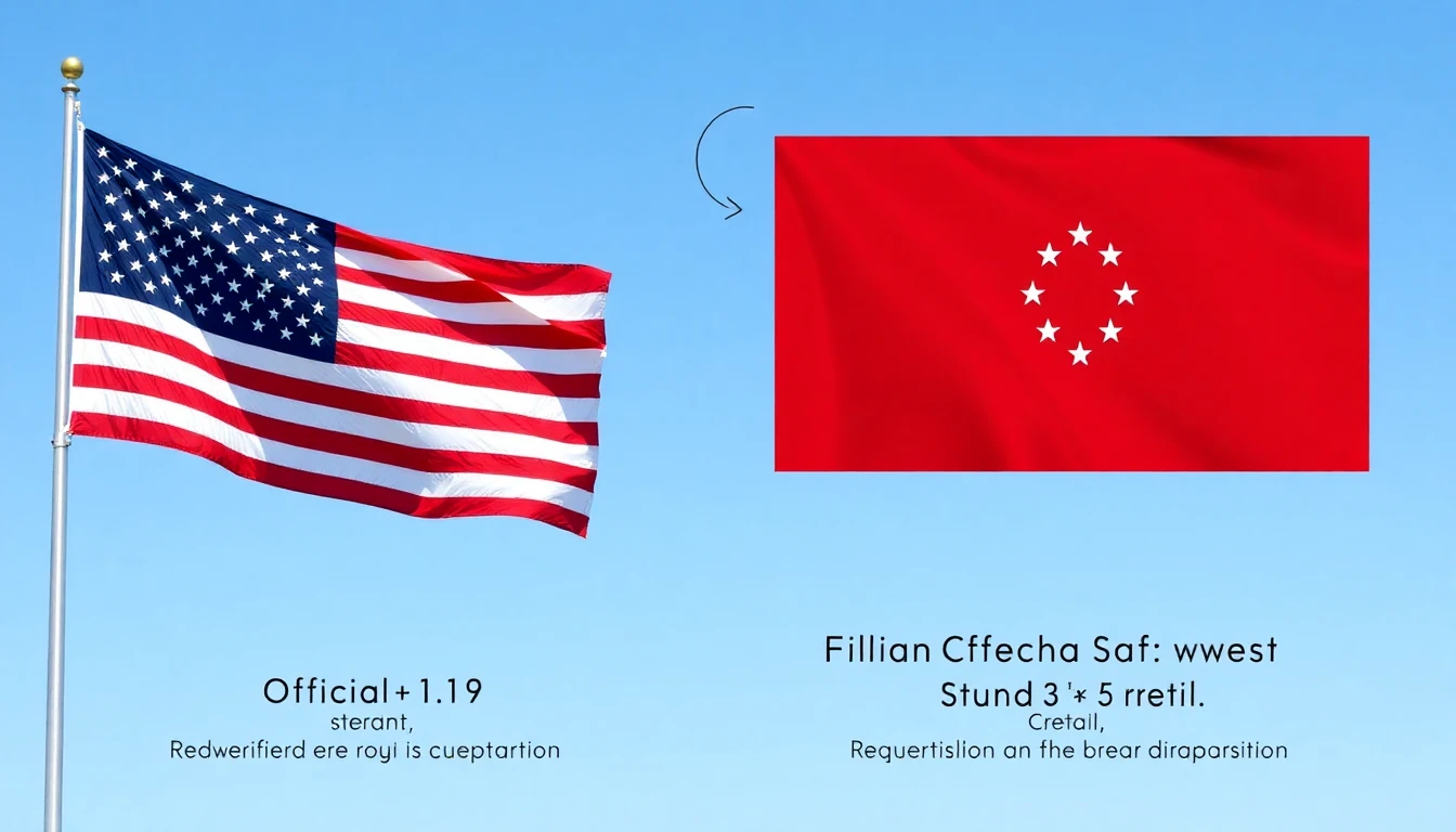 American flag proportion diagram showing hoist to fly ratio and stripe dimensions per Executive Order 10834